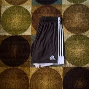Adidas Men's Black and White Athletic Shorts